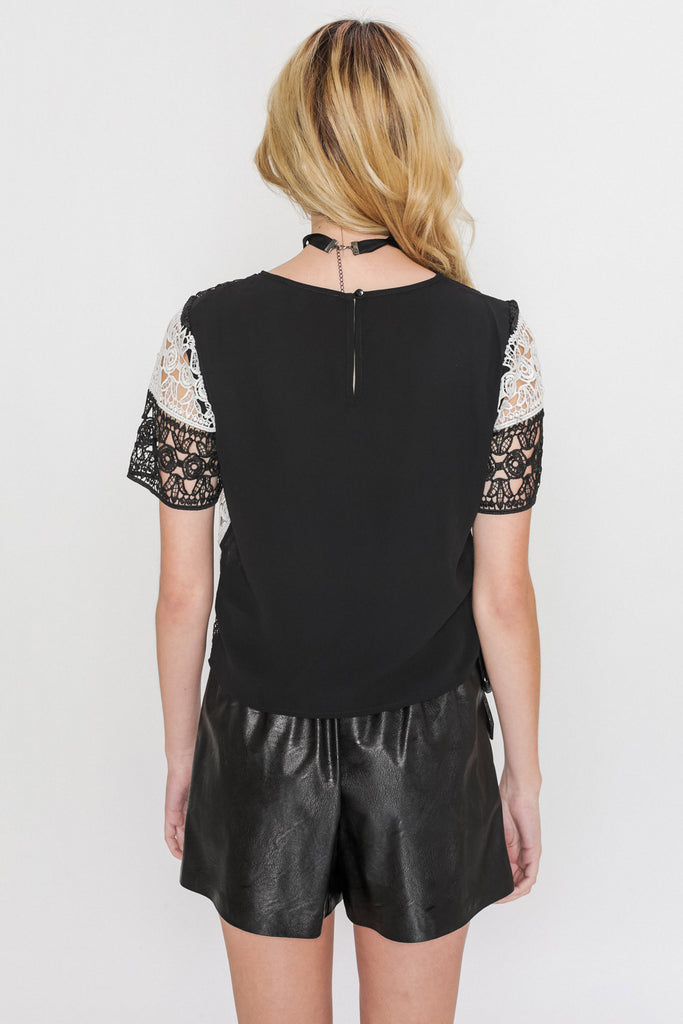 Striped Crochet Front Top