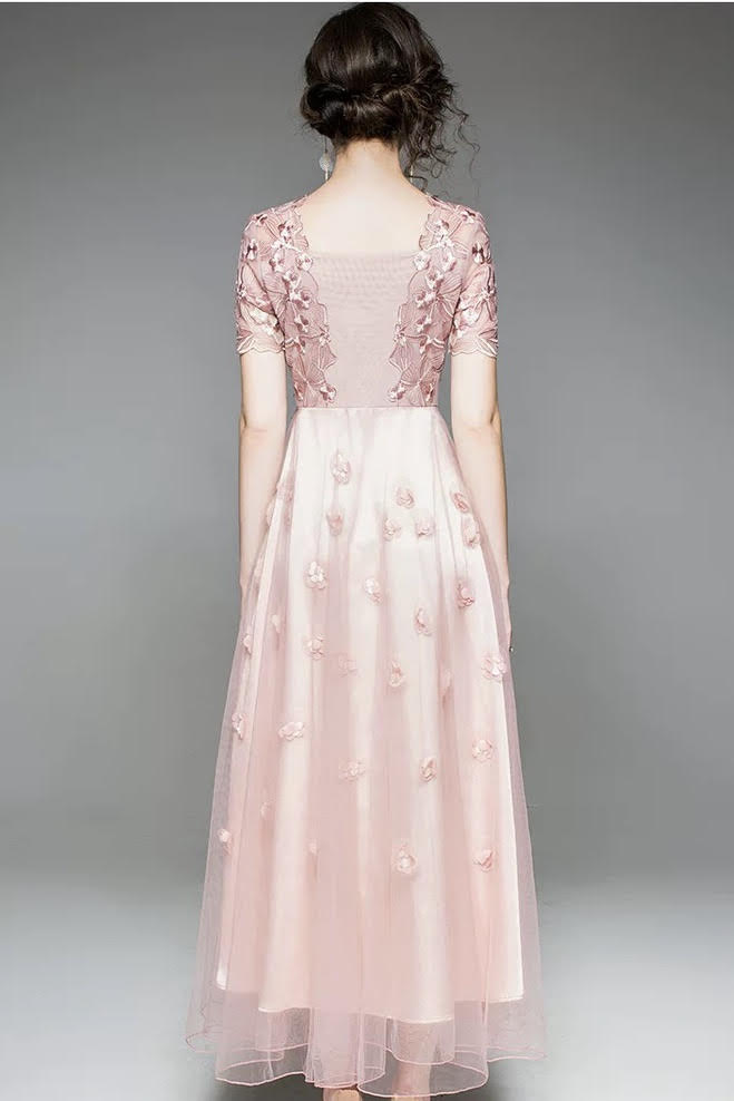 Lace Maxi Dress W/ Beads