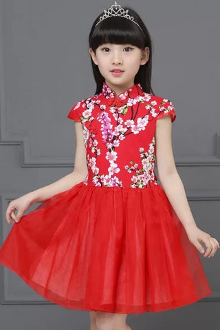 Kid Floral Qipao Dress