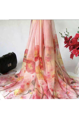 Silk Floral Print Scarf